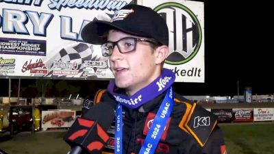 Ryan Timms Reacts After USAC Midwest Midget Championship Win At Jefferson County