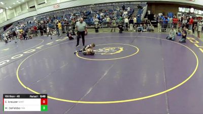 10U Boys - 49 lbs Cons. Round 3 - Mason DeFebbo, Felix Wrestling Academy vs Colin Kreuzer, B.A.M. Training Center