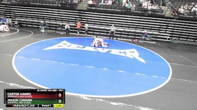 147 lbs Cons. Round 1 - Mason Canann, Bountiful High School vs Carter Hawks, Springville High School