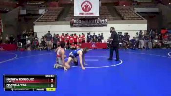 152 lbs Round 3 (16 Team) - Mathew Rodriguez, TCWA vs Maxwell Wise, MDWA