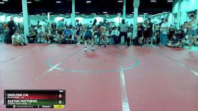 130 lbs Round 3 (4 Team) - Easton Matthews, Xtreme Team White vs Haolong Cai, PA Alliance