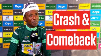 Biniam Girmay Bangs Knee In Crash, But 'No Problem' In Tour de France 2024