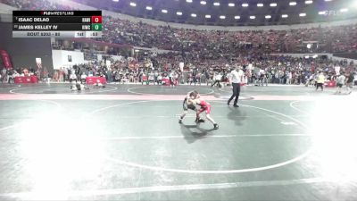80 lbs Champ. Round 2 - Isaac Delao, Racine Area Wrestling Inc. vs James Kelley Iv, Kewaskum Indians Wrestling Club