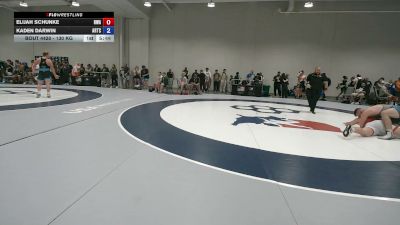 130 kg Cons. Rd Of 16 - Elijah Schunke, Heartland Wrestling Academy vs Kaden Darwin, Arkansas Regional Training Center