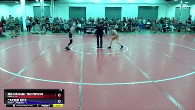 77 lbs Quarters & 1st Wb (16 Team) - Johnathan Thompson, Iowa vs Carter Rice, North Carolina