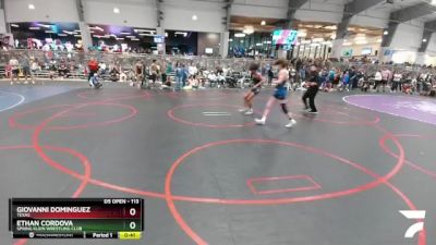 113 lbs Cons. Round 2 - Ethan Cordova, Spring Klein Wrestling Club vs Giovanni Dominguez, Texas