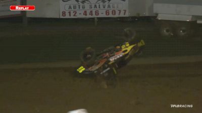 Joey Amantea Flips In USAC ISW Semi-Main At Lincoln Park Speedway