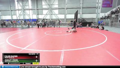 77 lbs Cons. Round 5 - Oakley Crain, Deer Park Ironman WC vs Caleb Rapier, Priest River WC