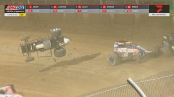 Leaders Tangle, Flip At Lawrenceburg USAC Indiana Sprint Week