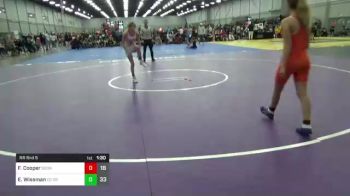 100 lbs Rr Rnd 5 - Faith Anna Cooper, Sooners Crimson vs Emma Wissman, Cowgirls Orange