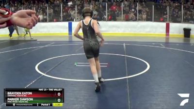 78 lbs Cons. Round 2 - Brayden Eaton, Saranac Youth WC vs Parker Dawson, Pine River Youth WC