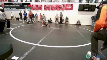 46 lbs Quarterfinal - Jameyah-Rose Lewis, Midwest City Bombers Youth Wrestling Club vs London Taylor, Cowboy Wrestling Club