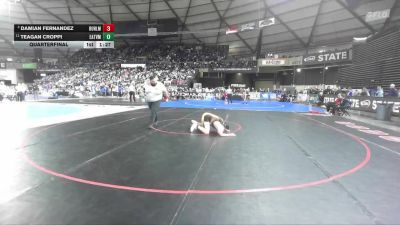 Boys 2A 120 lbs Quarterfinal - Damian Fernandez, Burlington-Edison vs Teagan Croppi, Eatonville