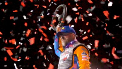 Jonathan Davenport Reacts After Scoring 79th Lucas Dirt Victory At Florence