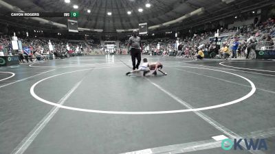 40 lbs 2nd Place - Zeke Dunlop, Team Tulsa Wrestling Club vs Cavon Rogers, Berryhill Wrestling Club