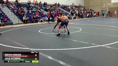 141 lbs Champ. Round 2 - Josue Gutierrez, Clackamas Community College vs Tristan Andrade, Treasure Valley Community College