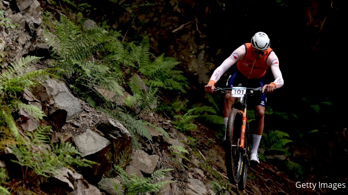 Mathieu Van Der Poel during the Mountain Bike Cross-Country training at the 96th UCI Cycling World Championships Glasgow 2023.