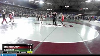 125 lbs Champ. Round 1 - Wyatt Oliva, Punisher Wrestling Company vs Breyden Childress, Marysville Wrestling Club