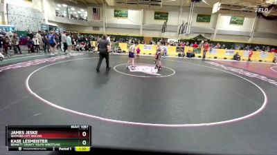 80 lbs Semifinal - James Jeske, Watford City Wolves vs Kase Lesmeister, Bennett County Youth Wrestling