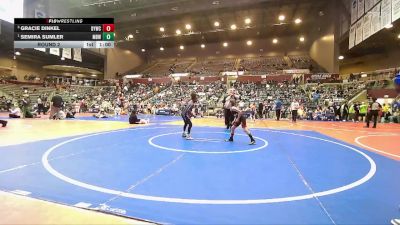 60 lbs Round 2 - Semira Sumler, Mighty Bluebirds Wrestling vs Gracie Dinkel, Dover Youth Wrestling Club