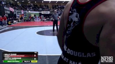 152 lbs Cons. Round 3 - Justus Darbonne, Juneau-Douglas HS vs Wally Evans, Student Wrestling Development Program