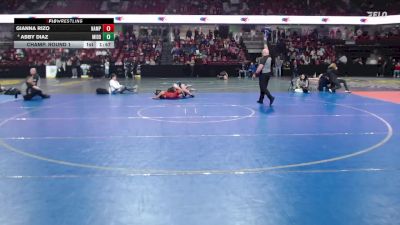 130 lbs Champ. Round 1 - Gianna Rizo, Nampa vs Abby Diaz, Middleton