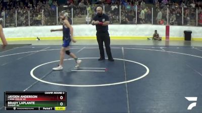 80 lbs Champ. Round 2 - Jayden Anderson, L`Anse Creuse WC vs Brady Laplante, Dundee WC