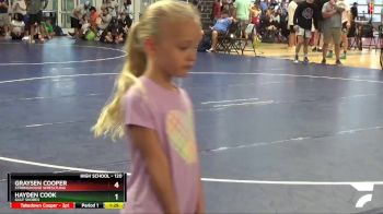 120 lbs Champ. Round 2 - Graysen Cooper, Stronghouse Wresltling vs Hayden Cook, Gulf Shores