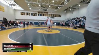 285 lbs Cons. Semi - Peter Rubi, St. Mark`s School Of Texas vs Aedan Hogan, Kinkaid School