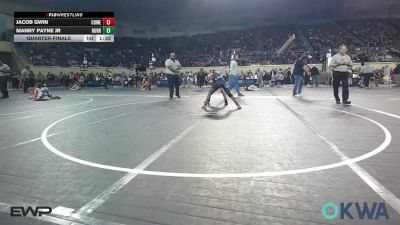 84 lbs Quarterfinal - Jacob Gwin, Coweta Tiger Wrestling vs Manny Payne Jr, Hurricane Wrestling Academy