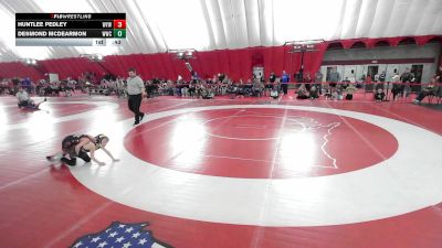 8U True Beginner - 45.3-46.8 Champ. Round 3 - Desmond McDearmon, Waukesha Wrestling Club vs Huntlee Pedley, Warrior Youth Wrestling