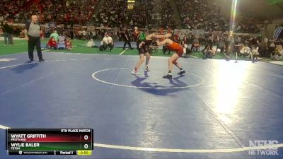 3A 106 lbs 5th Place Match - Wylie Baler, Teton vs Wyatt Griffith, Fruitland