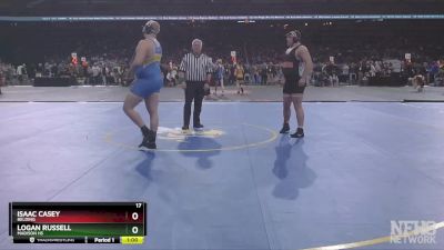 D3-285 lbs Cons. Round 2 - Logan Russell, Madison HS vs Isaac Casey, Belding