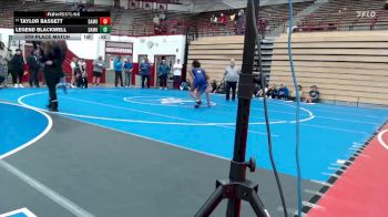 125 lbs 5th Place Match - Taylor Bassett, Highland vs Legend Blackwell, Merrillville Pirates