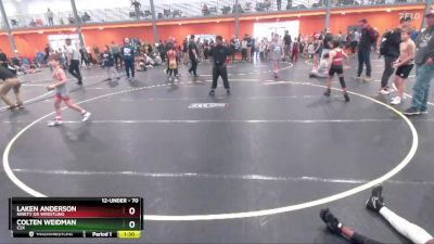 70 lbs Round 3 - Laken Anderson, Ninety Six Wrestling vs Colten Weidman, C2X