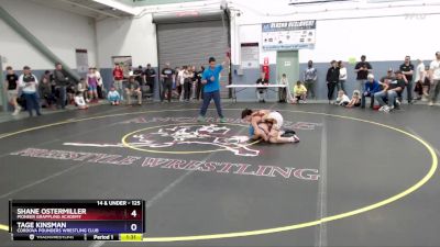 125 lbs Champ. Round 1 - Tage Kinsman, Cordova Pounders Wrestling Club vs Shane Ostermiller, Pioneer Grappling Academy