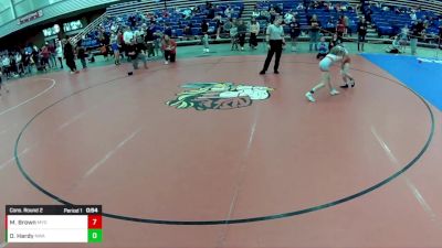 12U Girls - 69 lbs Cons. Round 2 - Delaney Hardy, Nebraska Wrestling Academy vs Maddison Brown, Mine Yard Dogs Wrestling Club