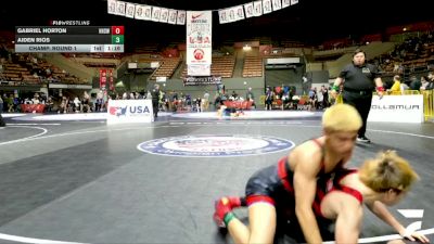 Junior Boys - 138 lbs Champ. Round 1 - Aiden Rios vs Gabriel Horton, Hollister High School Wrestling