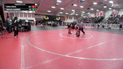 190 lbs 7th Place Match - Sara Ayala, Mountain View vs Emalea Ramirez, Ventura