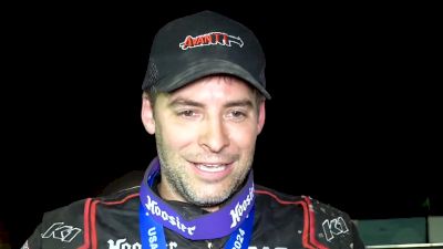 Kyle Cummins Reacts After USAC Sprints Circle City Win Friday