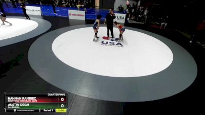 115 lbs Quarterfinal - Hannah Ramirez, Sunnyvale Wrestling Club vs Austin Desai, California