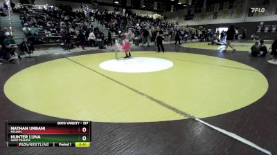 157 lbs Cons. Round 4 - Nathan Urbani, Folsom vs Hunter Luna, Saint Francis