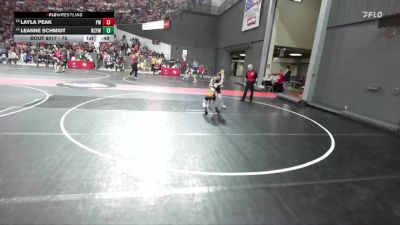 75 lbs Champ. Round 1 - Layla Peak, Prairie Wrestling vs Leanne Schmidt, Richland Center Youth Wrestling