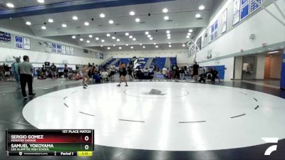 150 lbs 1st Place Match - Samuel Yokoyama, Los Alamitos High School vs Sergio Gomez, Monster Garage