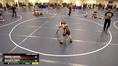 98 lbs Champ. Round 2 - Parker Madison, Summit Wrestling Academy vs Grayson Zirbes, Peak Wrestling Club