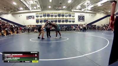 215 lbs Semifinal - Danny Zmorowski, Lake Catholic vs Tyland Murphy, Bedford High School