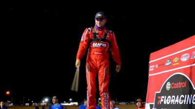 Hudson O'Neal Reacts After Home Track Castrol FloNight Victory At Brownstown