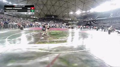 Girls 1B/2B/1A 130 Champ. Round 2 - Abigail A Marquez, Blaine (Girls) vs Alia Castillo, Connell (Girls)