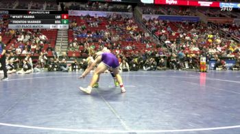 1A-285 lbs 1st Place Match - Trenton Warner, Nodaway Valley vs Wyatt Hanna, Lake Mills