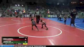 37 lbs Cons. Semi - Piper Norrell, Tuttle Wrestling Club vs Jaeden Fox, Cache Wrestling Club